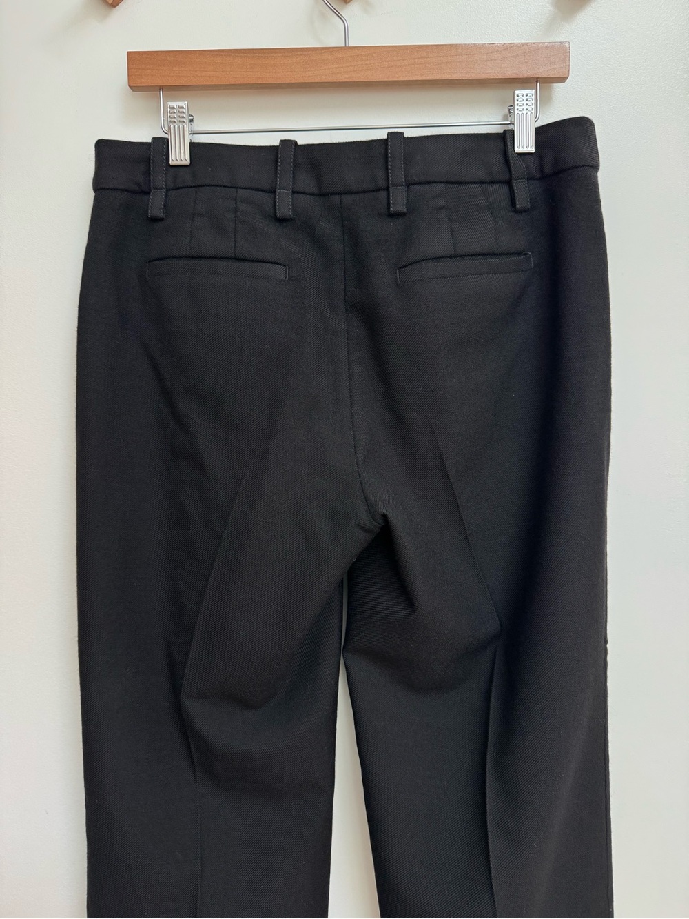 Banana Republic High Rise Straight Leg Italian Wool Pants Women 8 Long Black - Picture 7 of 11